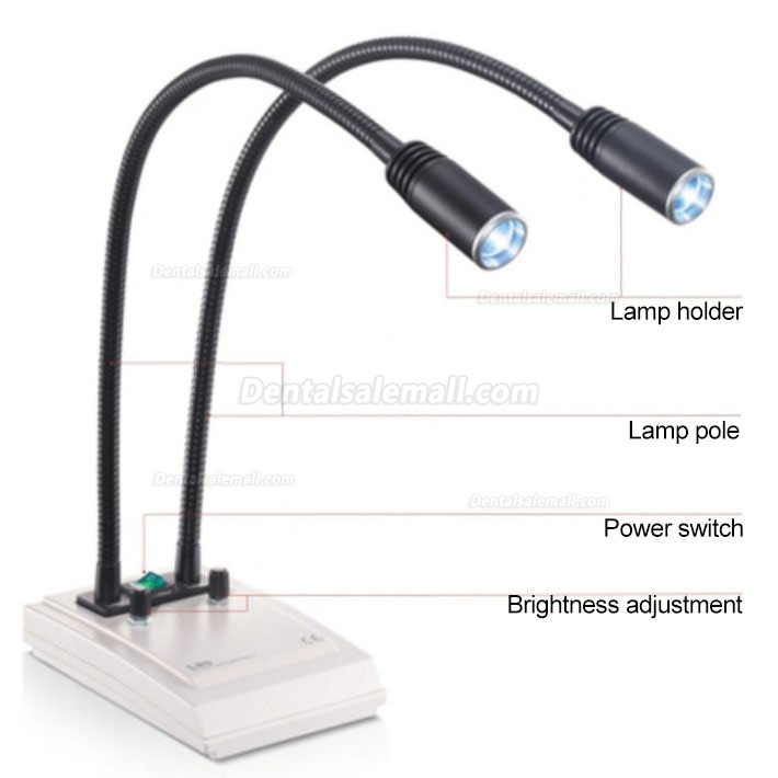 KWS DD-2006W-1 6W LED Double Branch Pipe Desktop Examination Lamp